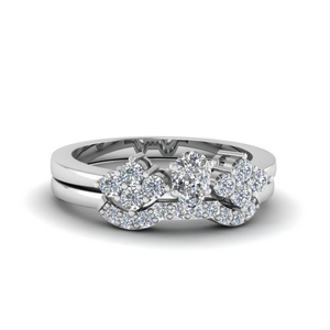 White Gold Pear Shaped Wedding Sets
