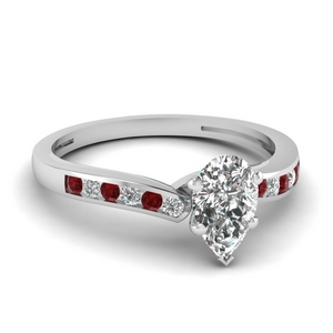 Channel Pear Diamond Wedding Ring