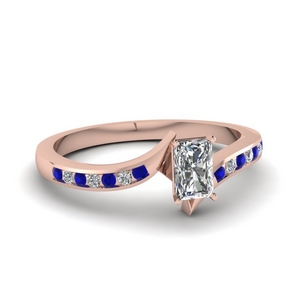 Radiant Cut Sapphire Delicate Rings