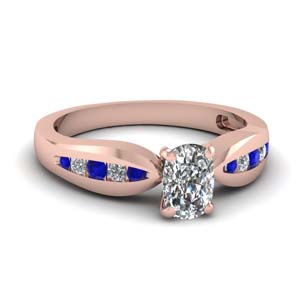 Cushion Cut Diamond & Sapphire Rings