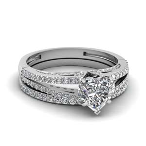 Split Diamond Wedding Ring Set