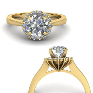 Round Halo Diamond Engagement Rings