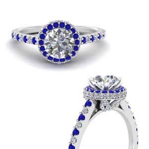 Round Cut Sapphire Halo Rings