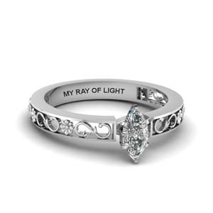 Marquise Cut Solitaire Lab Diamond Rings