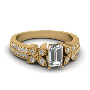 Diamond Milgrain Engagement Ring
