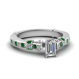 Antique Emerald Cut Moissanite Ring