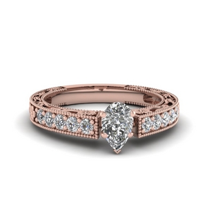 Vintage Pear Diamond Engagement Ring