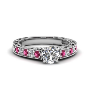 0.75 Carat Pink Sapphire Vintage Ring