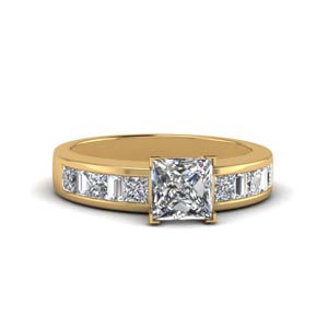10K Yellow Gold Ladies Channel Baguettes Diamonds Engagement Wedding Band .49ct 