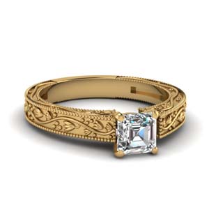 Asscher Lab Made Diamond Ring