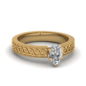 Pear Shaped Solitaire Rings