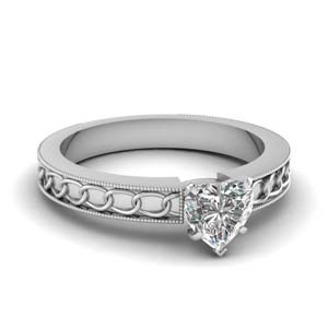 Heart Diamond Single Stone Ring