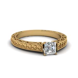 Moissanite Princess Cut Vintage Rings