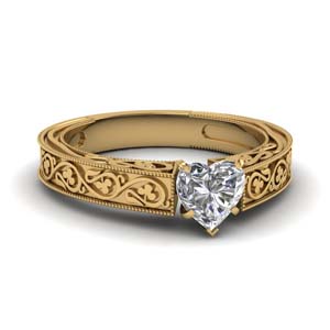 Solitaire Heart Diamond Rings