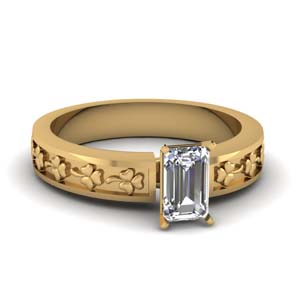 emerald cut floral solitaire engagement ring in FDENS3629ASR NL YG.jpg