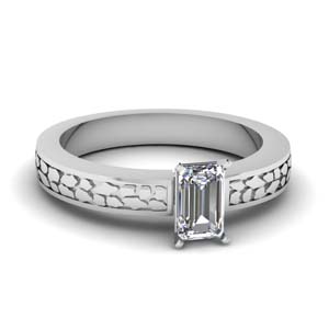 Emerald Cut Diamond Solitaire Rings