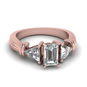3 Stone Trillion Engagement Ring