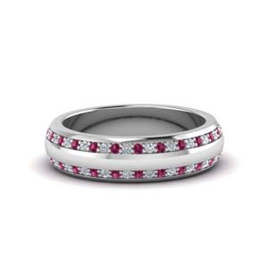 Pink Sapphire Comfort Fit Band