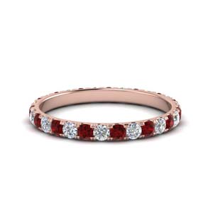 Eternity Stackable Diamond Band With Ruby