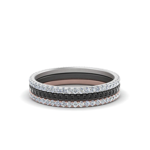 Black Diamond Stacked Wedding Ring