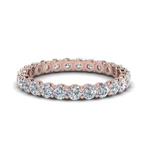1.50 carat round eternity diamond ring for women in 18K rose gold FDEWB8387 1.50CTB NL RG