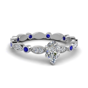 Pear Shaped Eternity Sapphire Ring