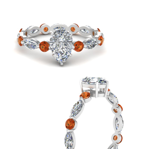 Pear Diamond Eternity Engagement Ring