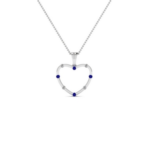 Open Heart Sapphire Pendant