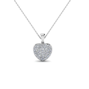 heart shaped pave diamond necklace