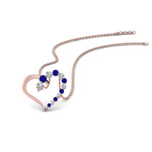 Open Heart Pendant With Sapphire