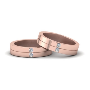 2 stone diamond unisex wedding bands in FDLG1052B NL RG