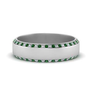 6 MM Emerald Eternity Band For Men