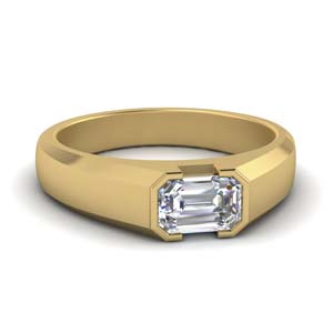 Half Bezel Lab Diamond Mens Ring