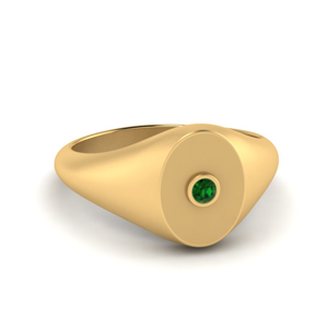 Oval Signet Emerald Ring