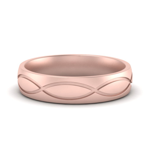 Infinity Grooved Mens Gold Ring