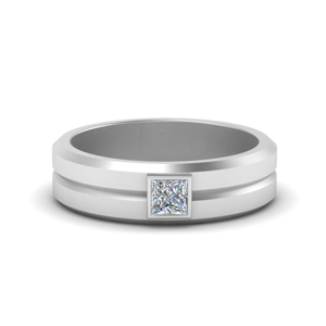 Square Solitaire Ring For Male
