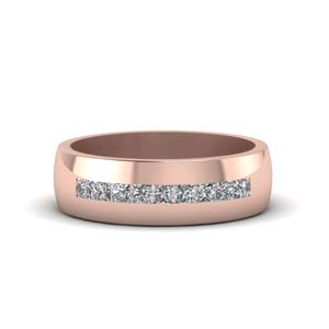 channel set princess cut diamond band for men in 14K rose gold FDMR1097 NL RG