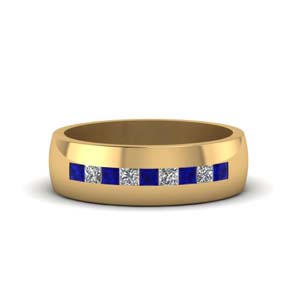 Channel Set Square Sapphire Band