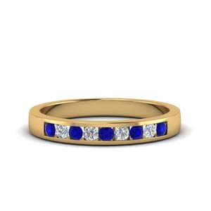 Gold Sapphire Channel Male Band