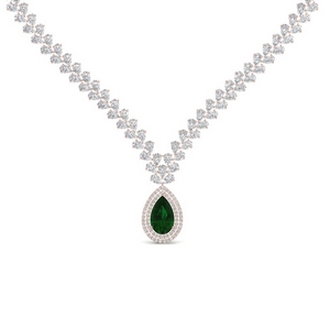 green emerald diamond necklace