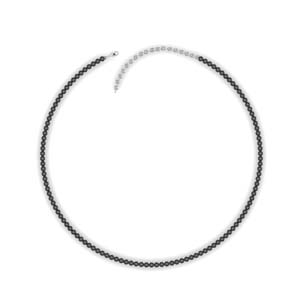 3.50 Ct. Tennis Choker Black Diamond Necklace In 14K White Gold