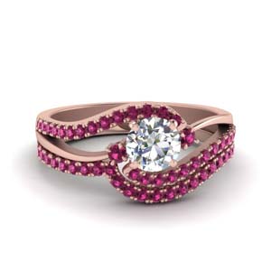 14k Rose Gold Gemstone Wedding Rings & Bands
