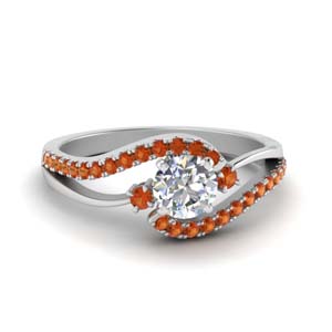 Twisted Orange Sapphire Ring