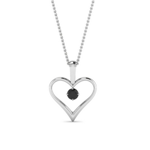 open heart black diamond solitaire drop pendant in FDPD60961GBLACK NL WG