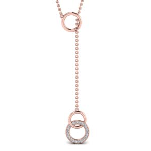 Diamond Circle Y Necklace