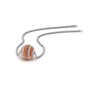 1.25 Ct. Pave Ball Pendant Necklace