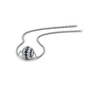 0.50 ct. pave sphere pendant with black diamond in FDPD8433GBLACK NL WG