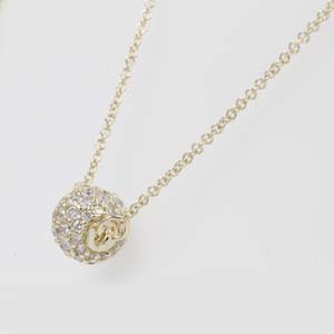 0.70 Carat Diamond Ball Pendant Necklace In 14K Yellow Gold