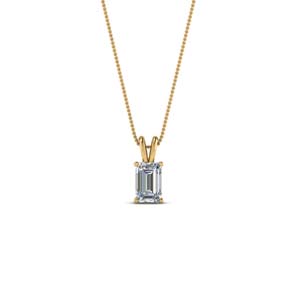 0.25 ct. emerald cut diamond solitaire pendant in FDPD8469EM0.25CTANGLE2 NL YG