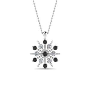 Snowflake Black Diamond Necklace 
